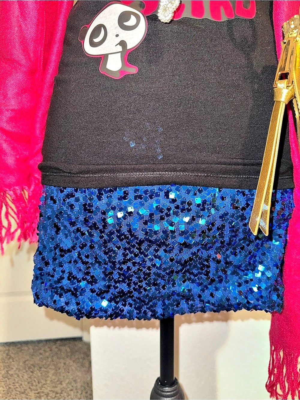 Forever 21 Sequin Mini Dress in Black & Blue